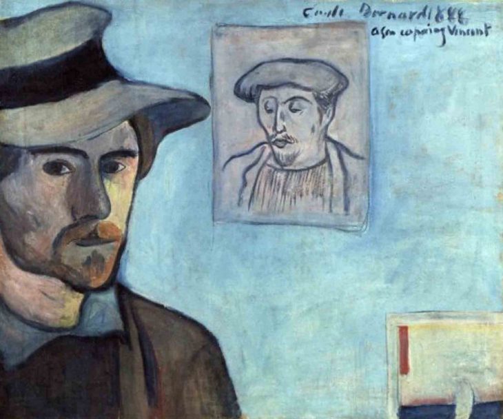 Autorretrato con retrato de Gauguin (1888). Émile Bernard.